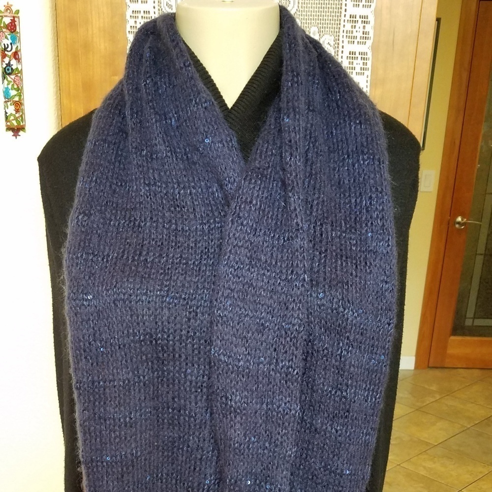 HEATHER Purple/Blue Sequined Infinity Scarf - Picture 4 of 4